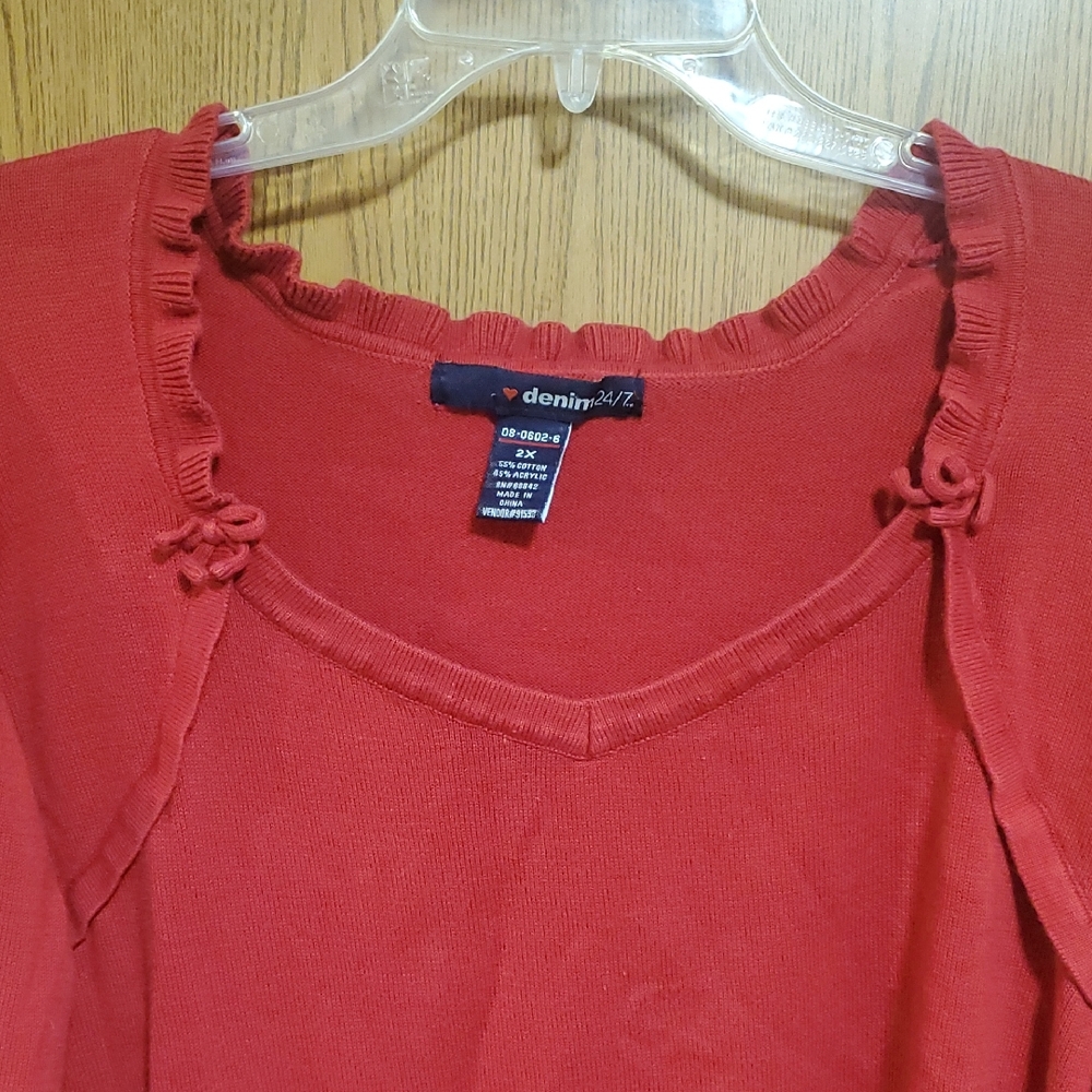 Denim 24/7 Vibrant Red Blouse